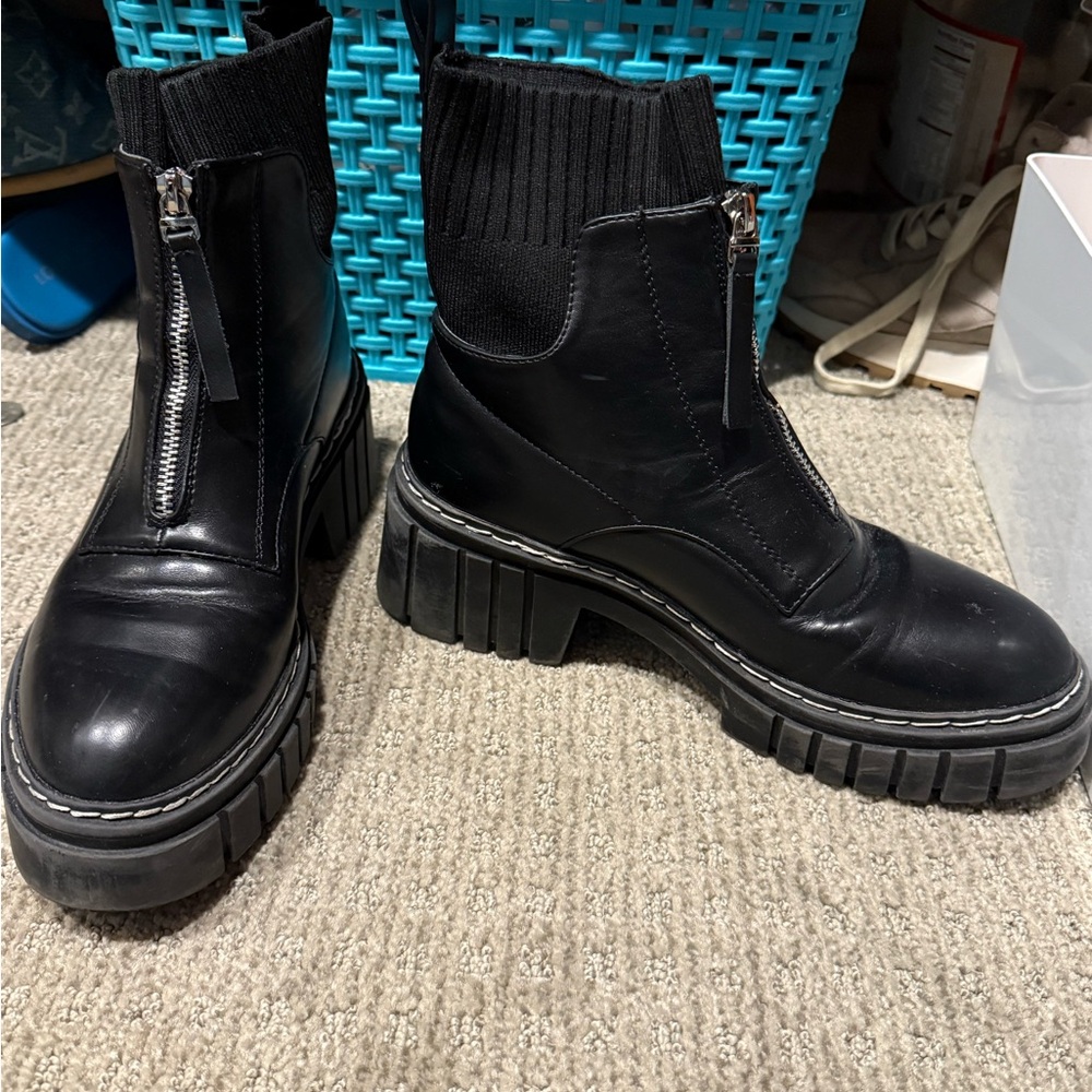 Black Chunky Ankle Boots